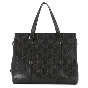 Gucci tote bag, GG embossed leather, 625774, GUCCI handbag, black,